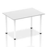 Impulse 1400mm Straight Table White Top White Post Leg I003688 DD